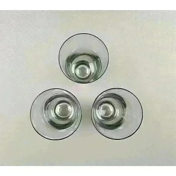 Fostoria Catalina Spruce Green Tumblers Set 3 Water Scotch Soda Drinking Glasses - Picture 3 of 4